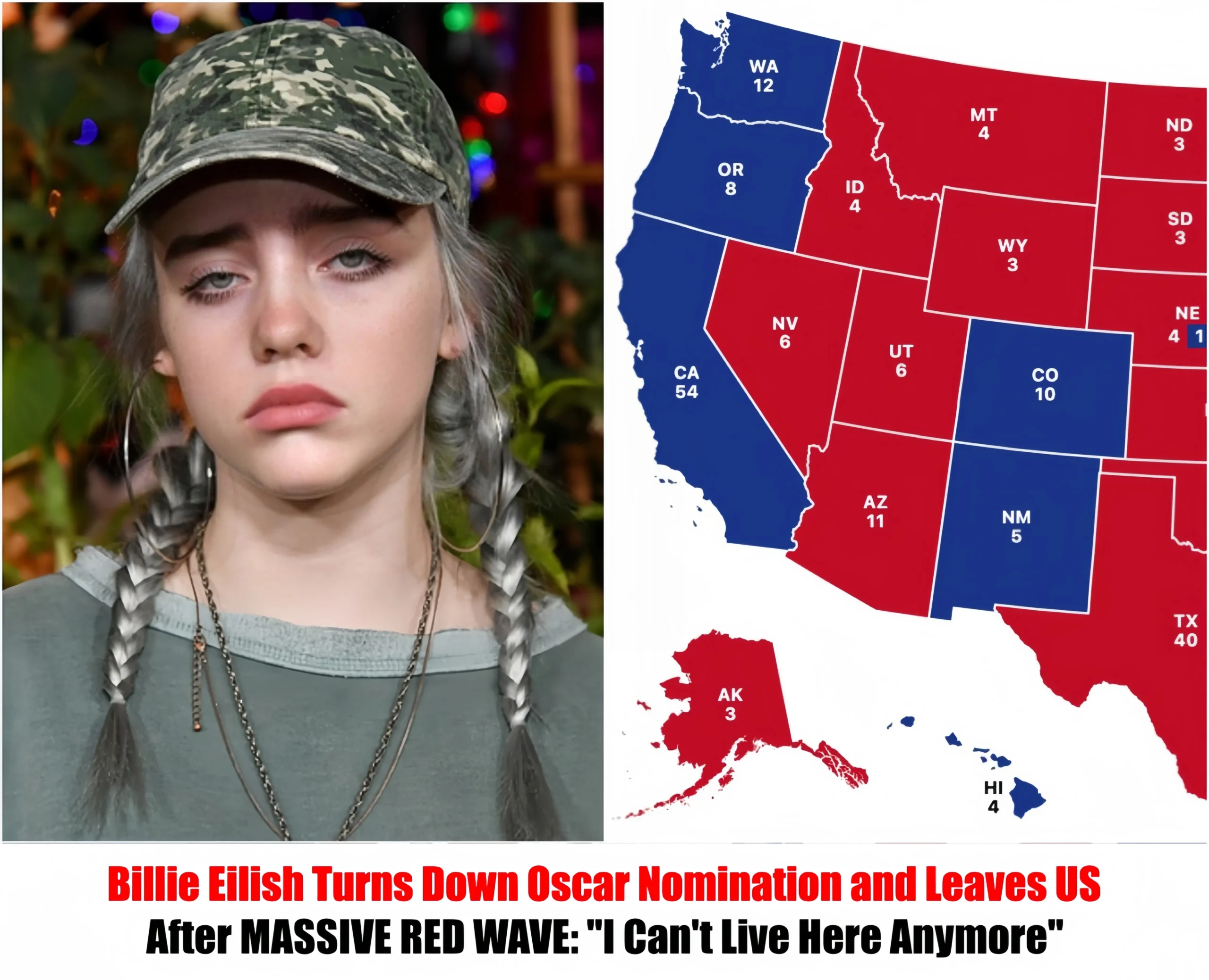 » BREAKING NEWS: Billie Eilish Turns Down Oscar Nomination and Leaves US After MASSIVE RED WAVE: “I Can’t Live Here Anymore”